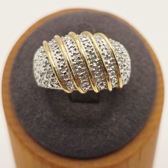 unbranded Jewelry - PalmBeach Yellow Gold-plated Sterling Silver  Accent Dome Ring Size 8